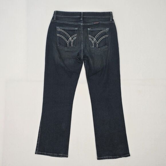 Wrangler Q-Baby Women's 11 / 12 (32 x 29.5) Mid Rise Dark Wash Boot Cut Jeans - Picture 1 of 13